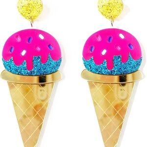 Food Cake Drop Dangle Earrings Imitate Ice Cream Resin Sweet Love